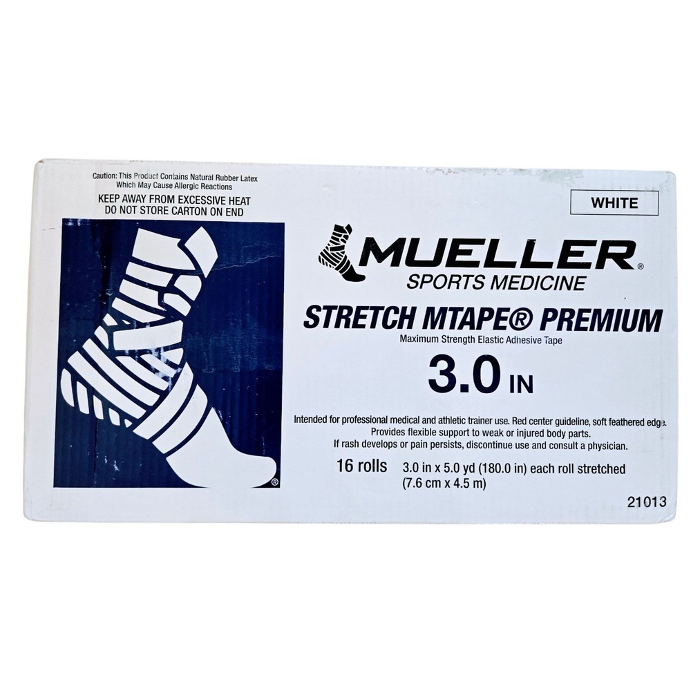 Mueller Stretch MTape Premium 3 INCH X 5 YARDS 16 Rolls